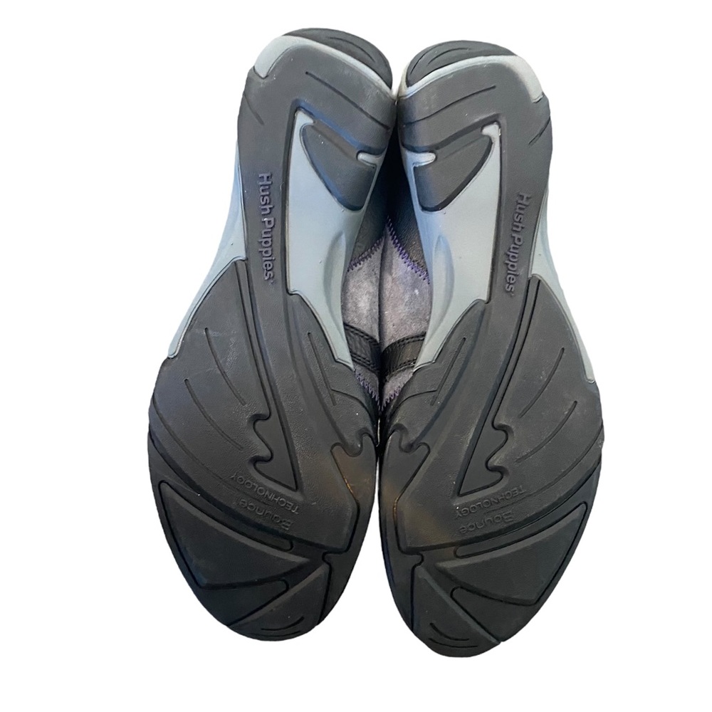 Hush Puppies Grey Suede, Purple and Black Leather Slip On with Velcro Strap 9.5 - Picture 12 of 13